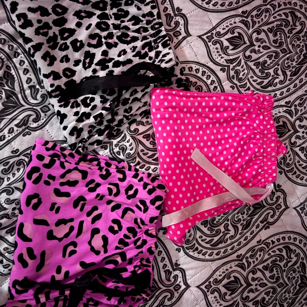Stylish Pink and Purple Leopard Print Pajama Pants